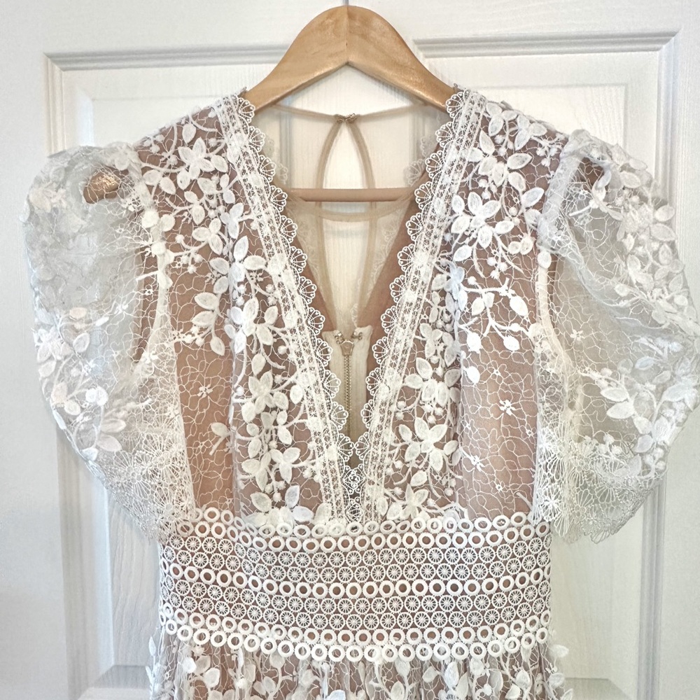Bronx and Banco Megan Mini Dress in White Size Medium - Picture 6 of 7